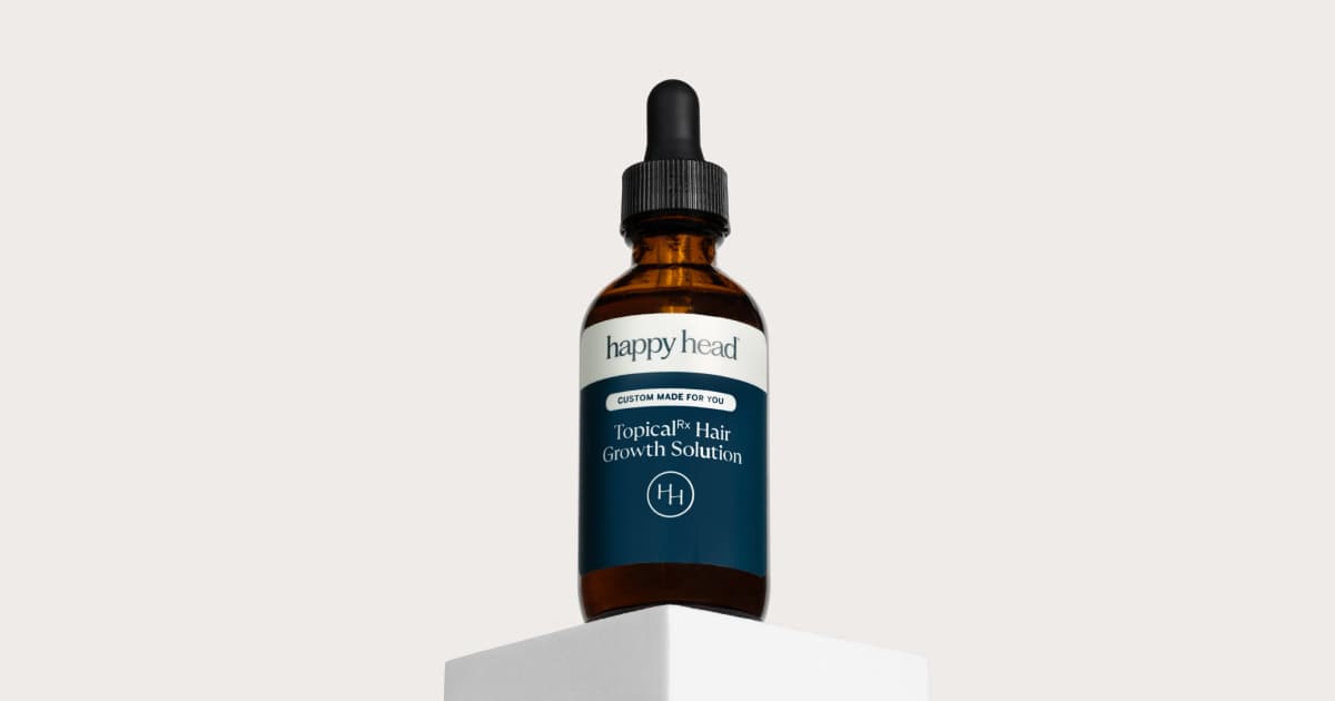 Happy Head topical hair growth solution bottle